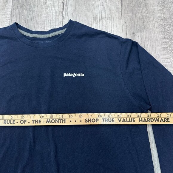 Patagonia Responsibili-tee Long Sleeve T-Shirt Men's Size L Bison Graphic Blue - Picture 7 of 11